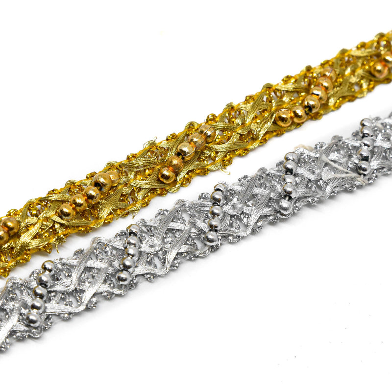 Embellished Metallic Sari Ribbon Trim
