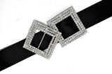 Rhinestone Buckle Square Clear 2.5in