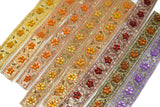 Sequins Embroidered Floral Trim 1 Inch