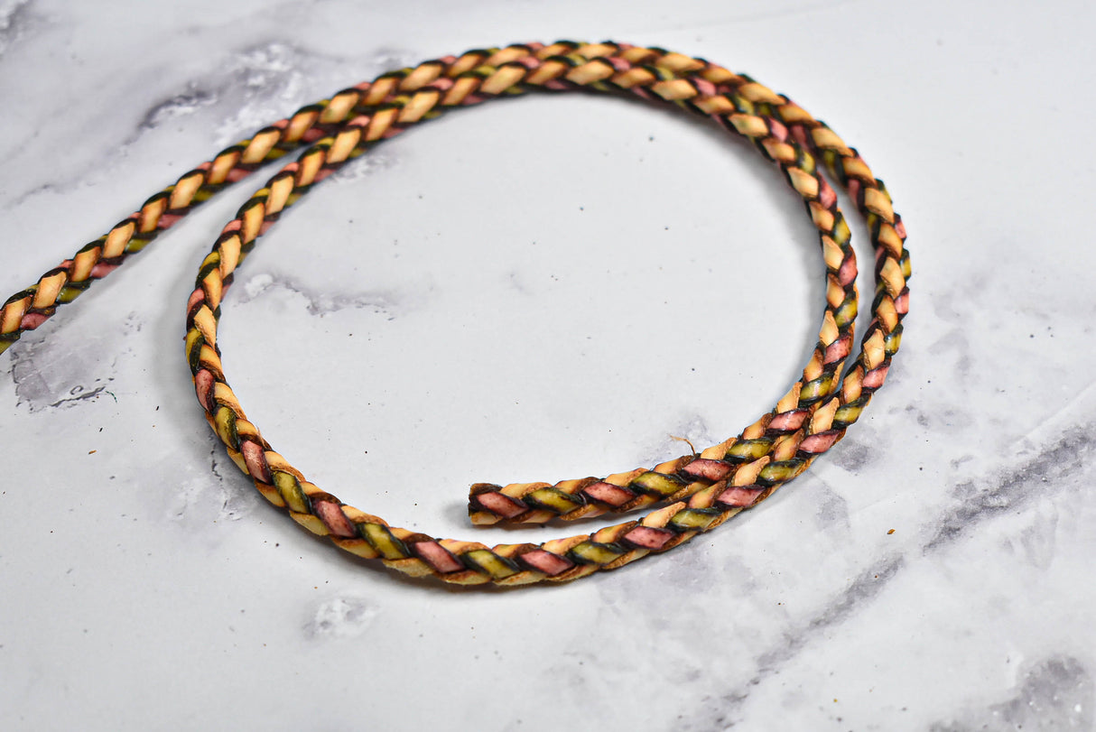 Leather Rope Trim Multi Color 1/4 Inch