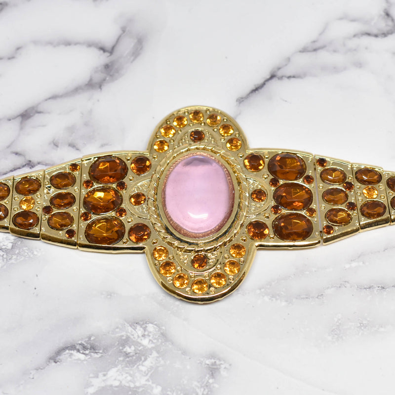 Gemstone Buckle Gold Topaz 6 3/4 Inch