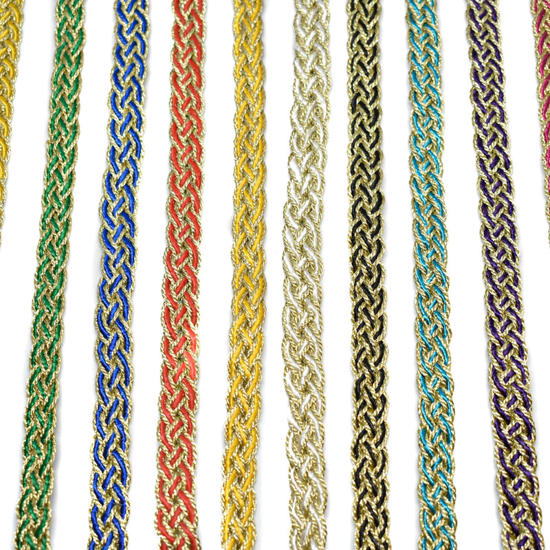 Braided Gimp Trim Metallic Two-Tone 1/2"