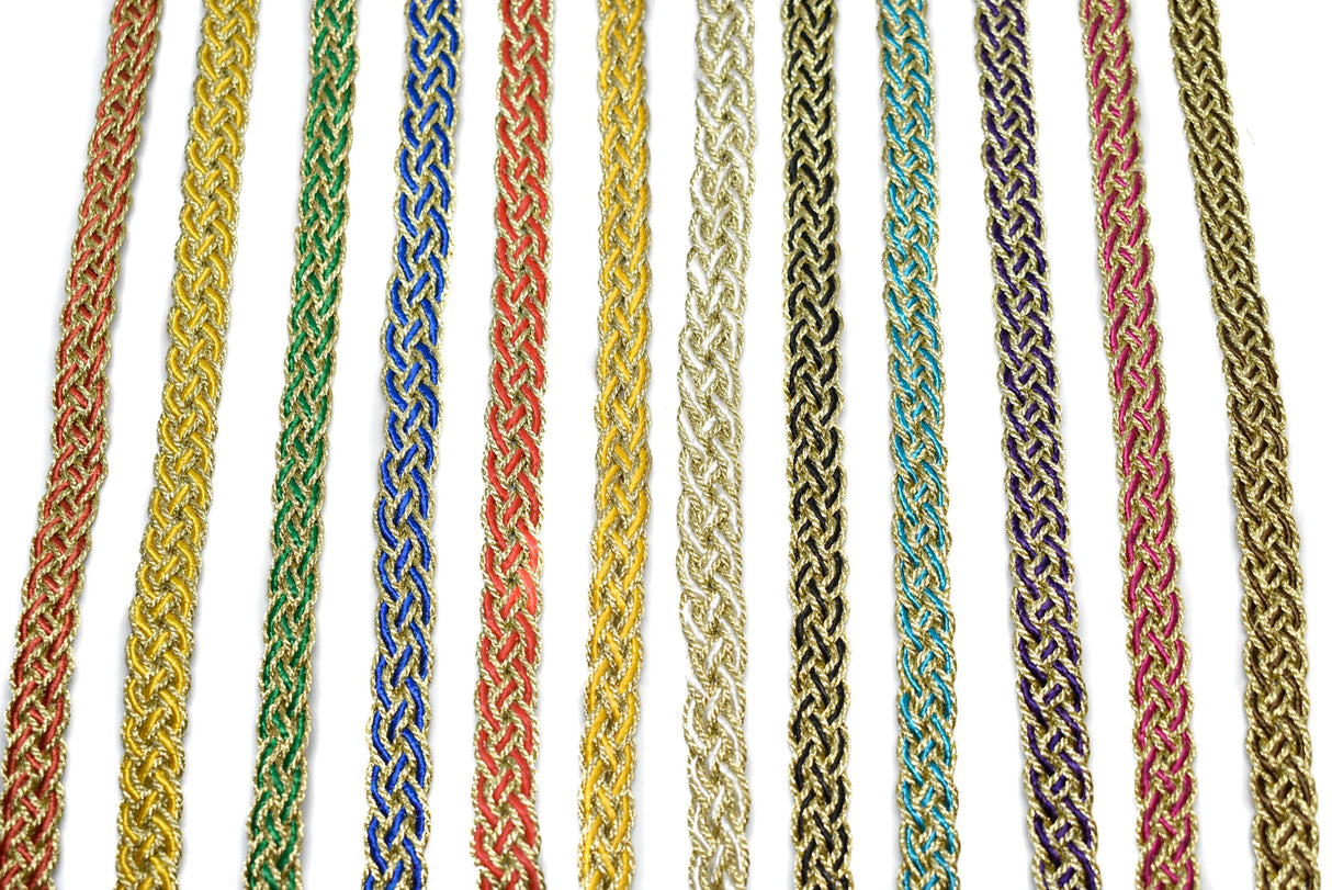 Braided Gimp Trim Metallic Two-Tone 1/2"