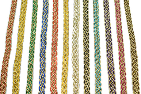 Braided Gimp Trim Metallic Two-Tone 1/2"
