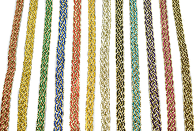 Braided Gimp Trim Metallic Two-Tone 1/2"