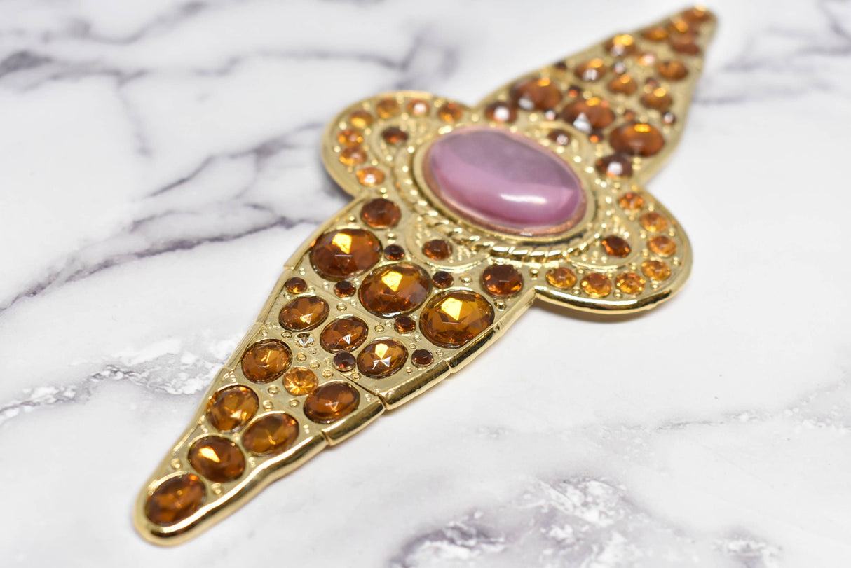 Gemstone Buckle Gold Topaz 6 3/4 Inch