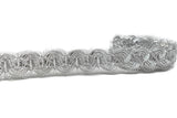 Metallic Ribbon Trim Wavy Silver 1 Inch