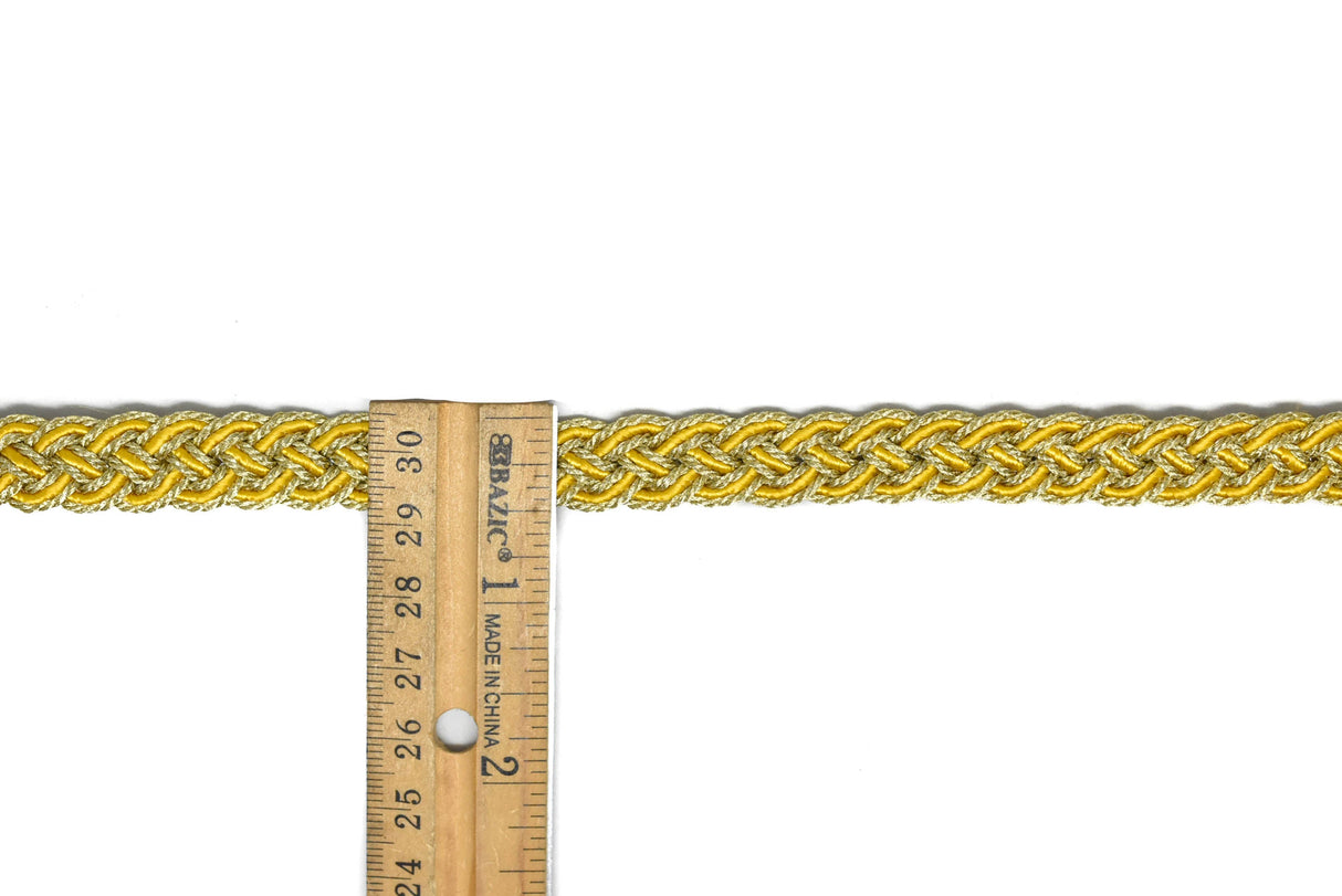 Braided Gimp Trim Metallic Two-Tone 1/2"