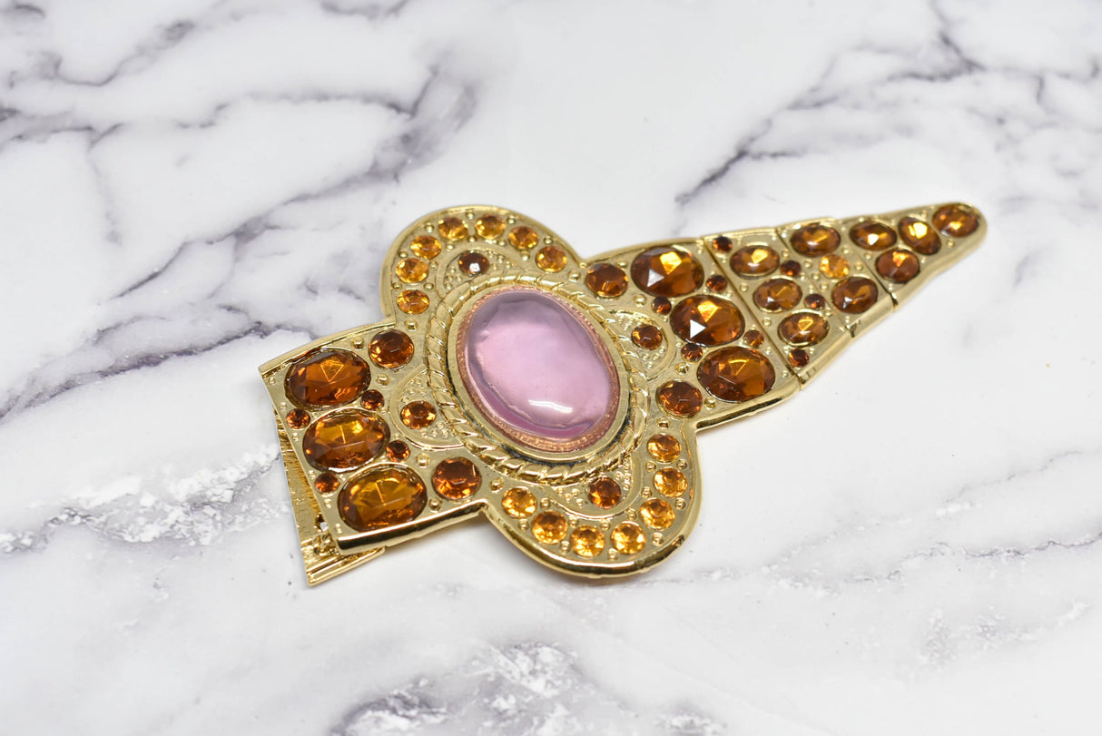 Gemstone Buckle Gold Topaz 6 3/4 Inch