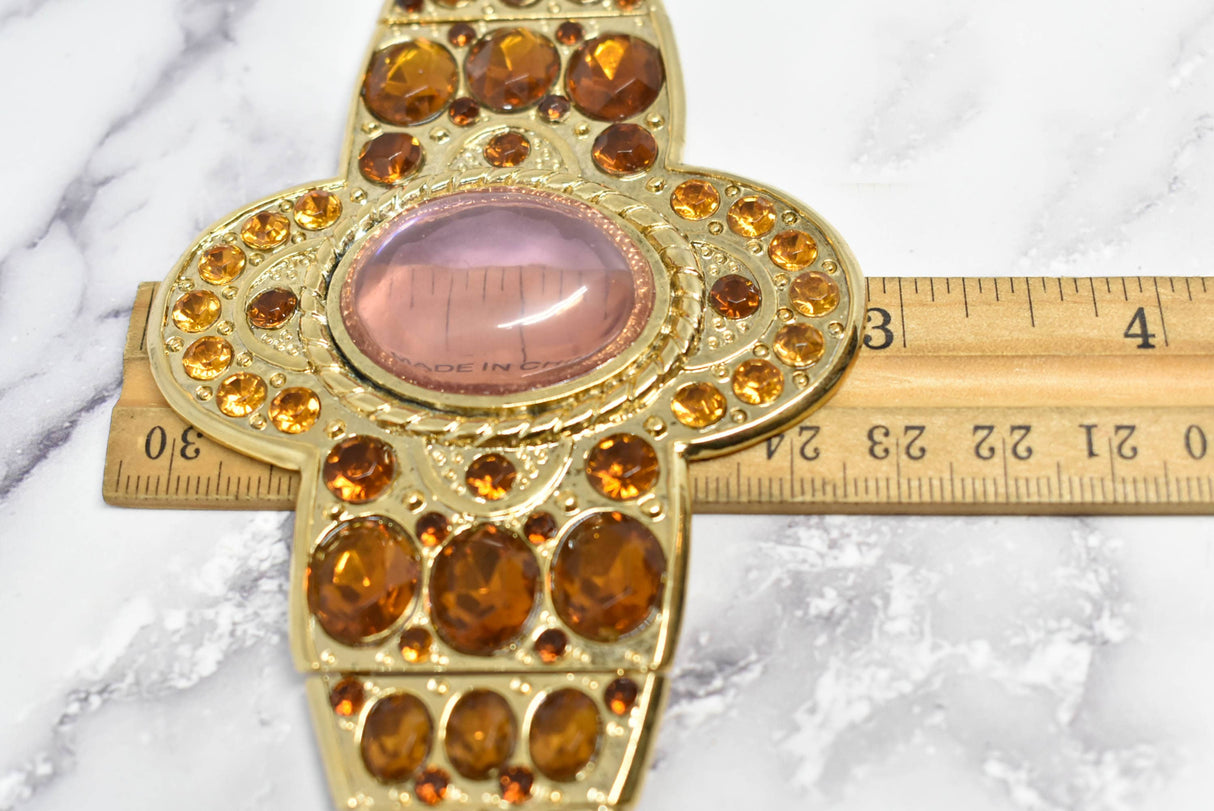 Gemstone Buckle Gold Topaz 6 3/4 Inch