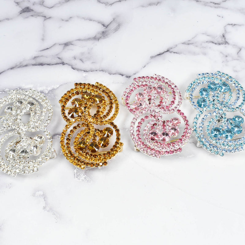 Rhinestone Spiral Buckles 2 3/4" x 1 3/4"