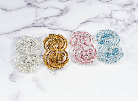 Rhinestone Spiral Buckles 2 3/4" x 1 3/4"
