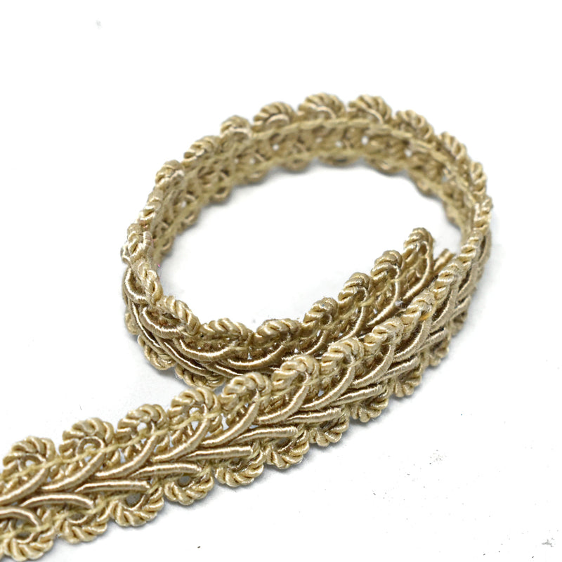 Gimp Trim Vintage Gold Floral 1/2 Inch
