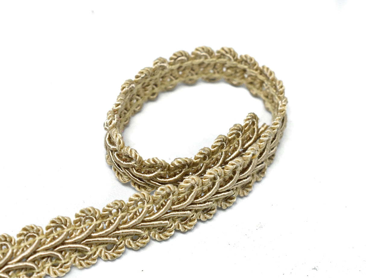 Gimp Trim Vintage Gold Floral 1/2 Inch