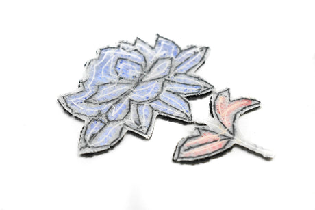 Sequins Flower Applique Iron-On Blue Red