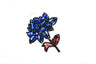Sequins Flower Applique Iron-On Blue Red