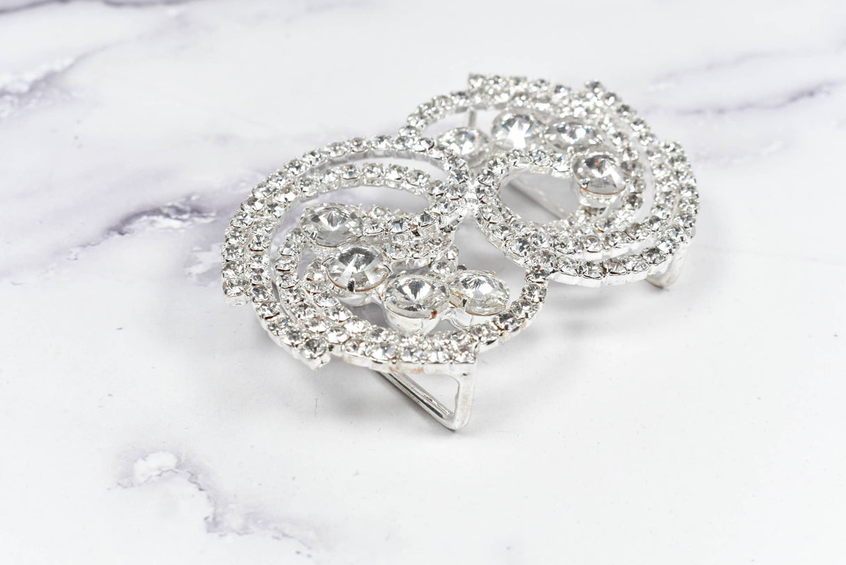 Rhinestone Spiral Buckles 2 3/4" x 1 3/4"