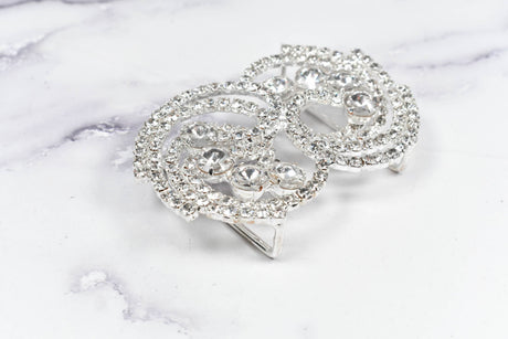 Rhinestone Spiral Buckles 2 3/4" x 1 3/4"