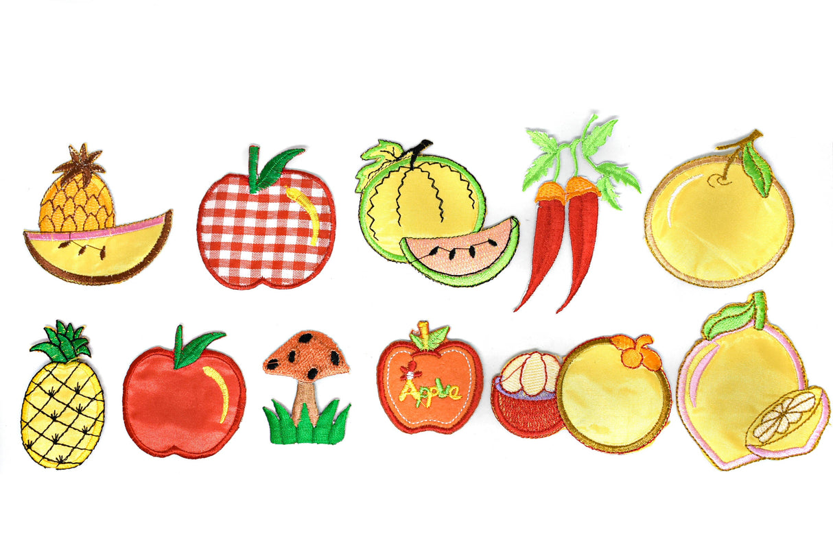 Iron-On Fruit Appliques Assorted Sizes