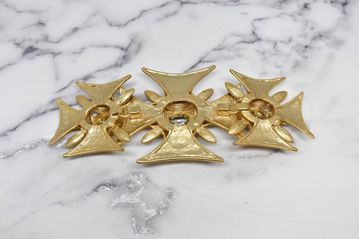 Gold Gemstone Foldable Buckle 6.75 x 3 in