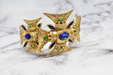 Gold Gemstone Foldable Buckle 6.75 x 3 in
