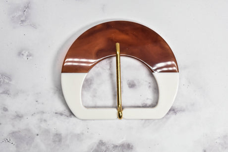 Belt Buckle White Blonde Tortoise 3.50"