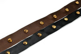 Studded Grosgrain Ribbon Black Gold 0.90"