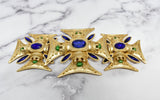 Gold Gemstone Foldable Buckle 6.75 x 3 in