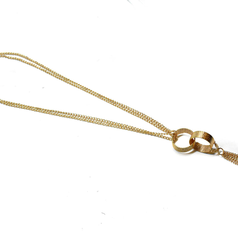 Gold Necklace Dangling Chain Rings