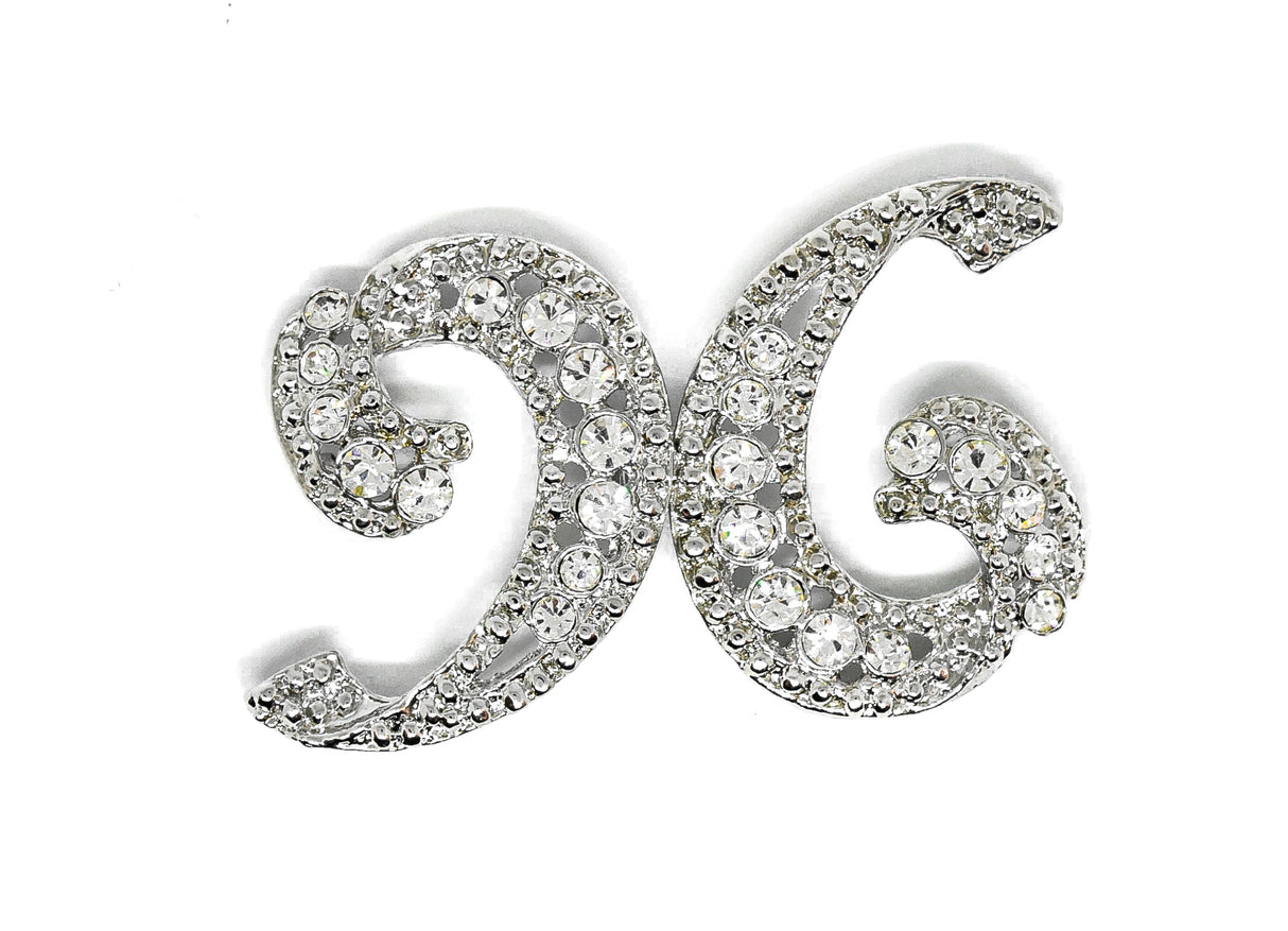Rhinestone Connector Letter H 3" x 2"