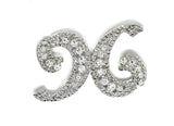 Rhinestone Connector Letter H 3" x 2"