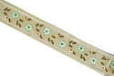Embroidered Floral Sequins Trim 1.125"