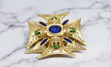 Gold Gemstone Foldable Buckle 6.75 x 3 in