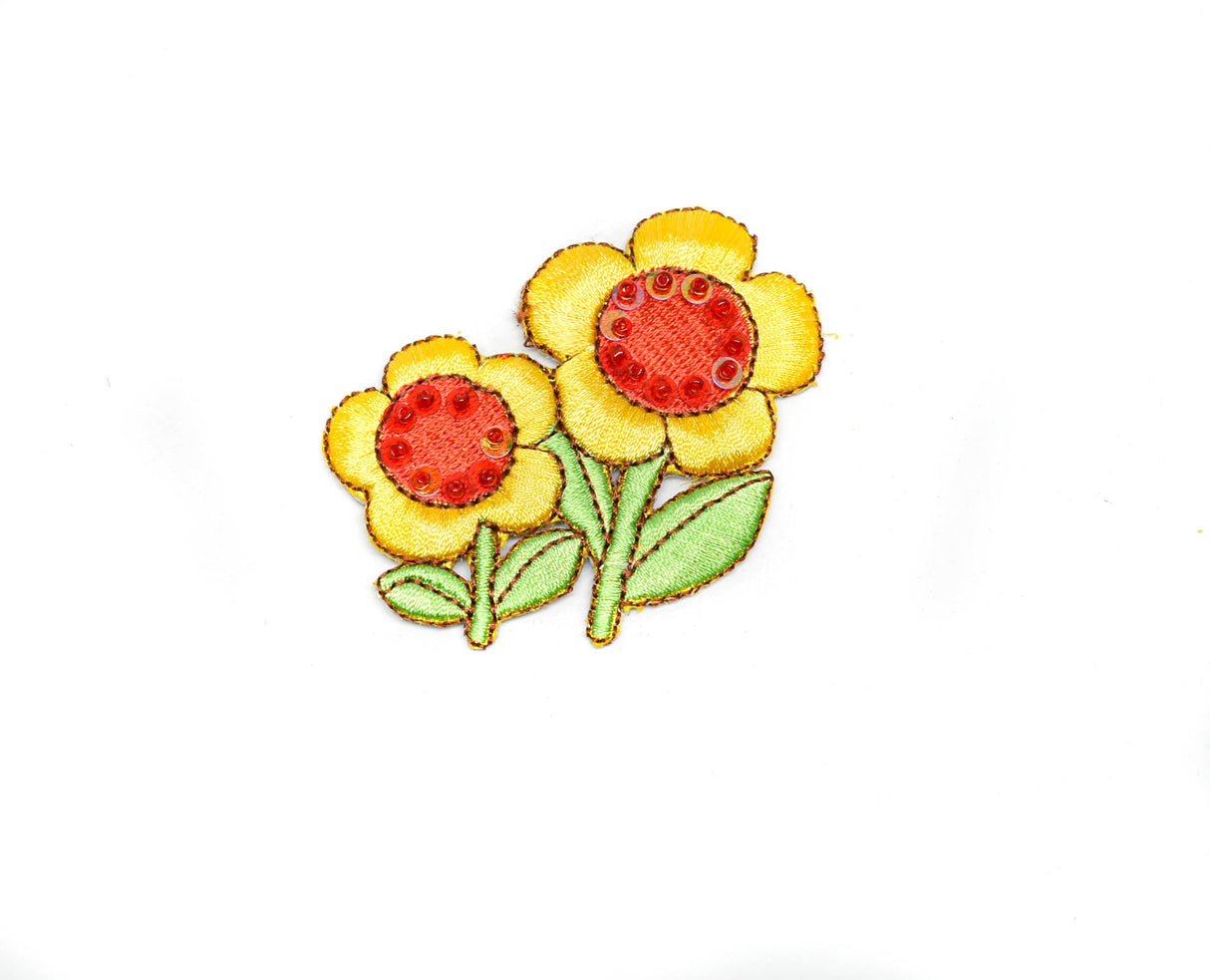 Embroidered Flower Iron-On Patch Appliques
