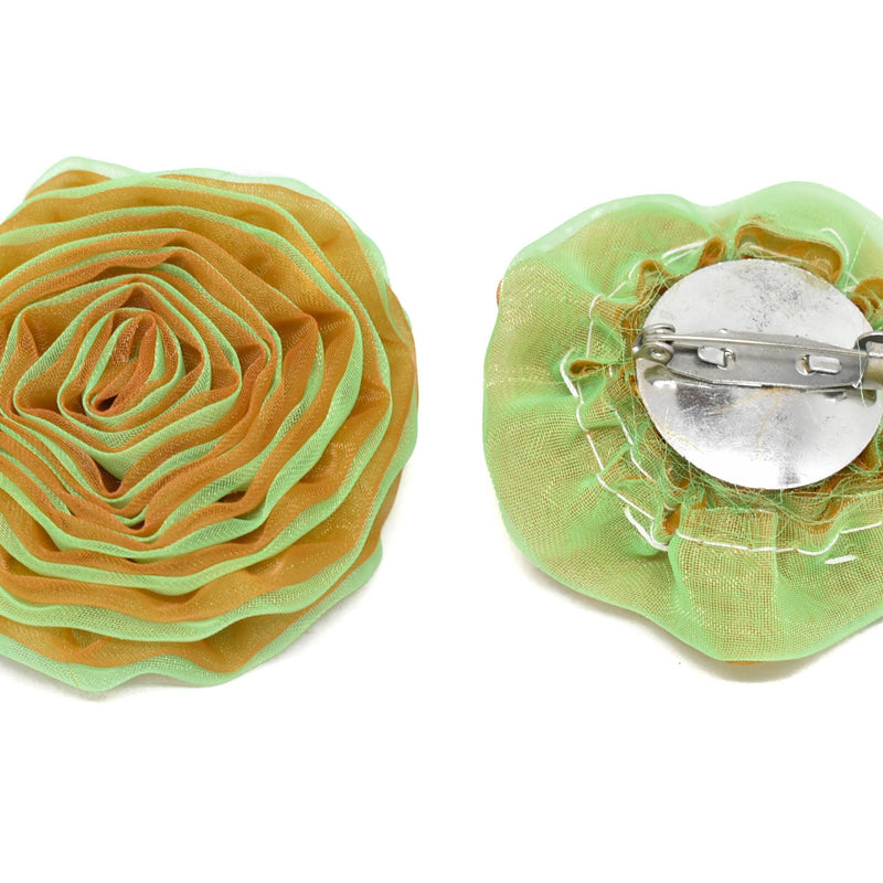 Flower Applique Organza Two-Tone Rose 2"