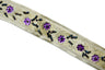 Embroidered Floral Sequins Trim 1.125"