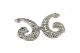 Rhinestone Connector Letter H 3" x 2"