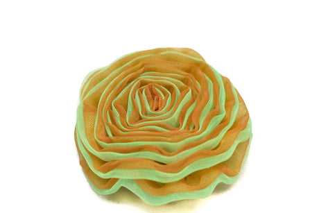 Flower Applique Organza Two-Tone Rose 2"