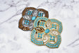 Rhinestone Turquoise Metal Buckle