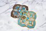 Rhinestone Turquoise Metal Buckle