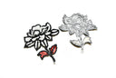 Sequins Flower Applique Iron-On Blue Red