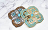 Rhinestone Turquoise Metal Buckle