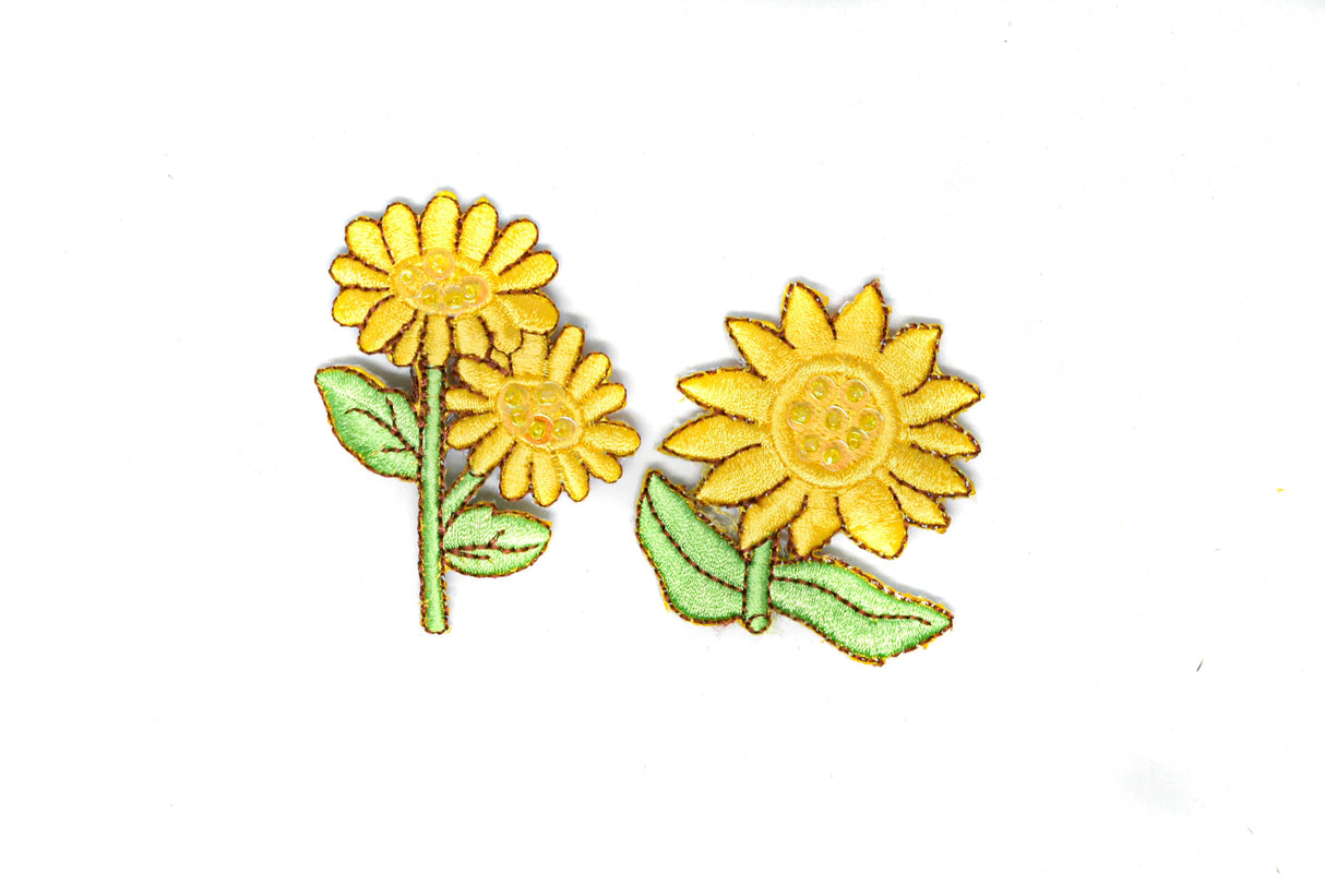 Embroidered Flower Iron-On Patch Appliques