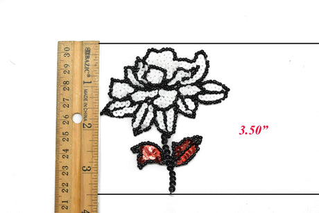 Sequins Flower Applique Iron-On Blue Red