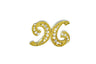 Rhinestone Connector Letter H 3" x 2"