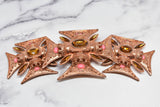 Gold Gemstone Foldable Buckle 6.75 x 3 in