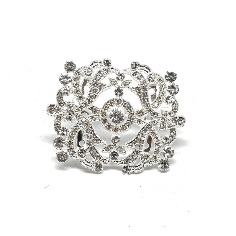Crystal Rhinestone Brooch 3" x 2.50"