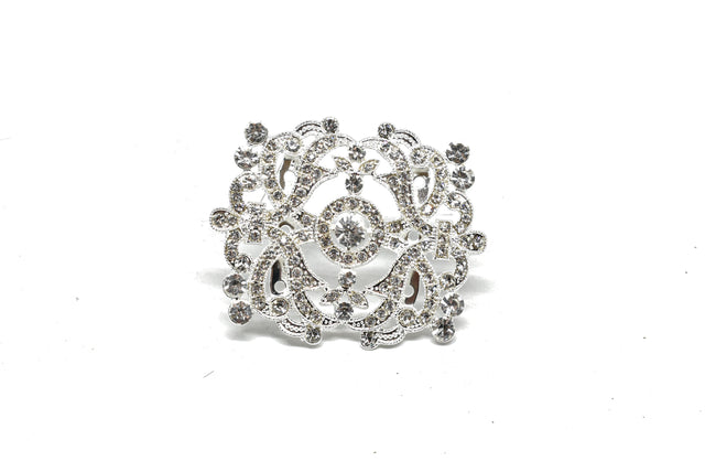 Crystal Rhinestone Brooch 3" x 2.50"