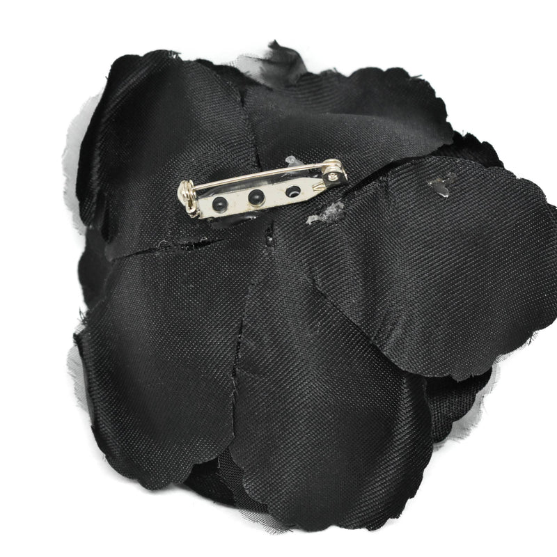 Flower Applique Black Organza 3.25 Inch