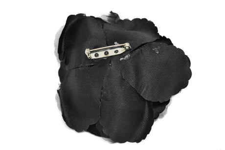Flower Applique Black Organza 3.25 Inch